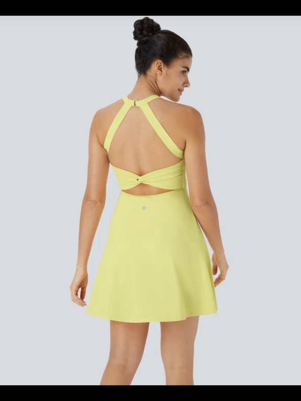 Women’s Yellow Fit-and-Flare Tank Dress - Picture 3 of 11